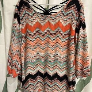 Maurices Multicolor Chevron Blouse